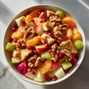 Winter Fruit Salad with Cinnamon Vanilla Dressing