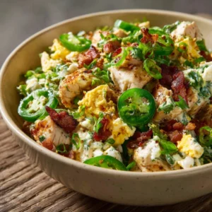 High Protein Jalapeno Popper Chicken Salad Recipe
