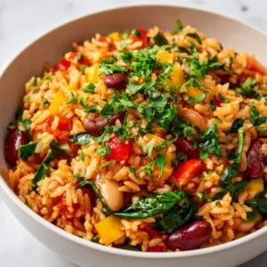 Healthy Mediterranean Rice and Beans