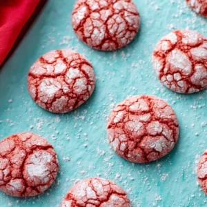 Strawberry Crinkle Cookies