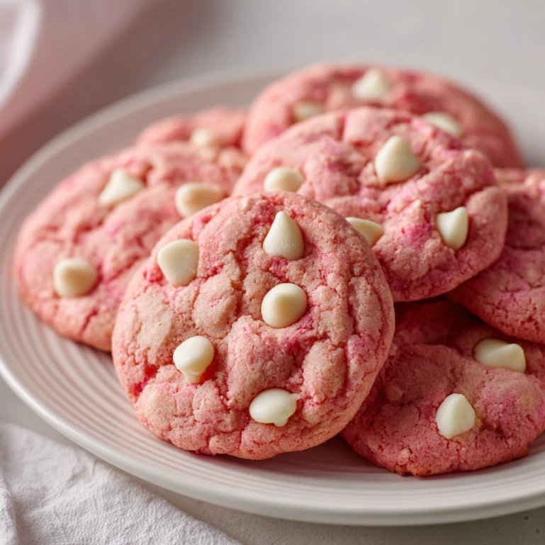 Strawberry Cake Mix Cookies
