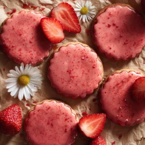 Strawberry Shortbread Cookies
