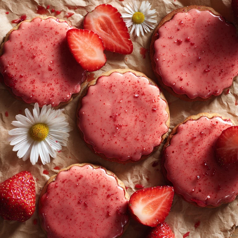 Strawberry Shortbread Cookies