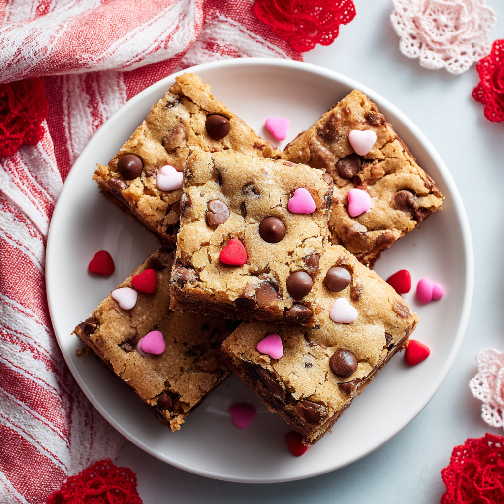 M&M’s Valentine’s Day Cookie Bars