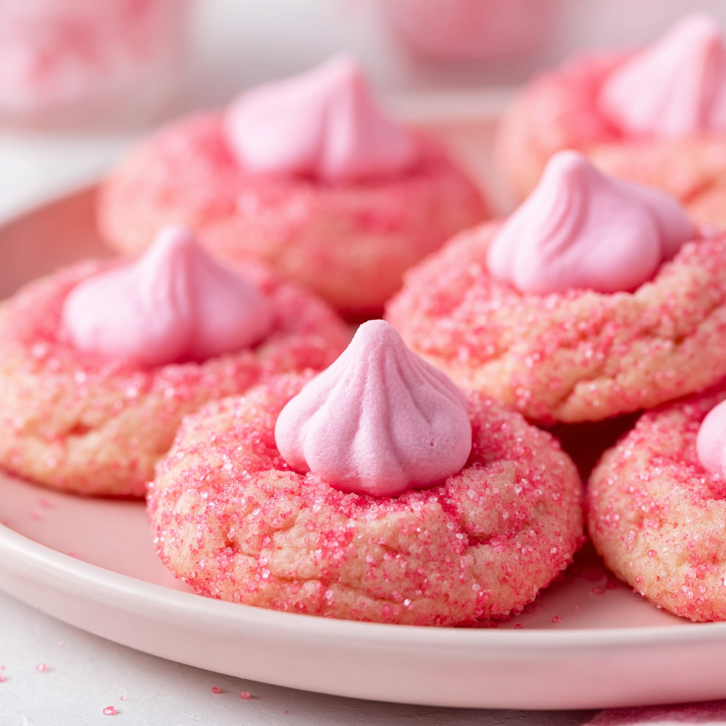 Strawberry Kiss Cake Mix Cookies