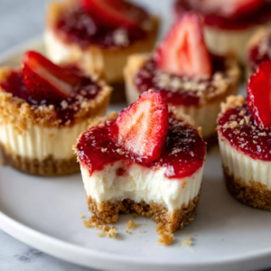 High Protein Healthy Strawberry Cheesecake Bites