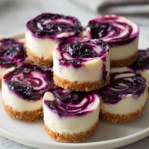 Juicy Mini Lemon Blueberry Cheesecakes