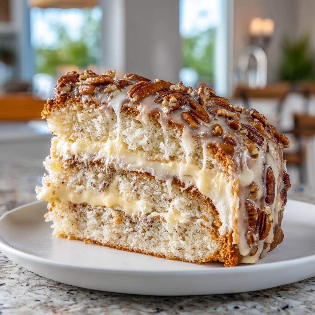 White German Chocolate Cake with Cheesecake Center