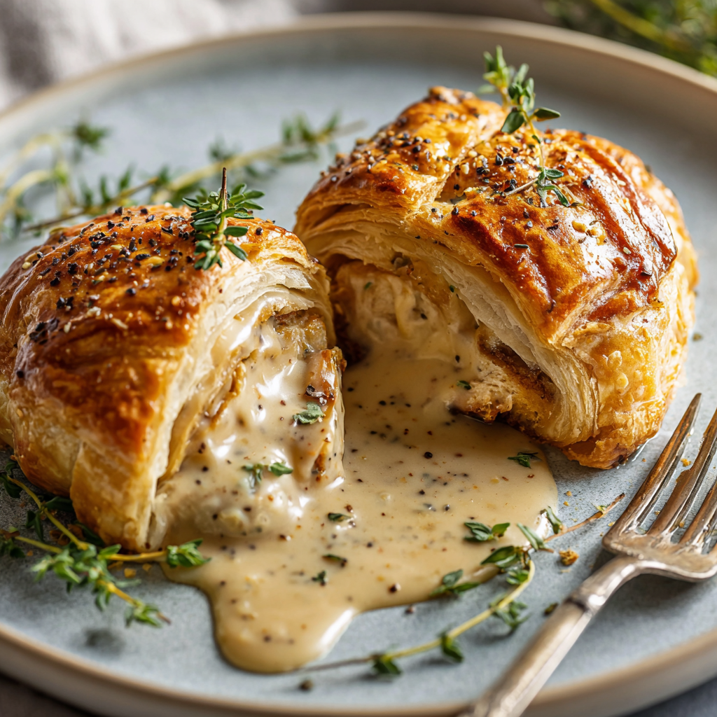 Chicken Wellington with Dijon Cream Sauce