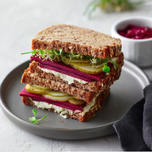 Beetroot and Pickle Sandwich: A Colorful Vegan Delight