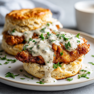 Tasty Chicken Biscuits and Gravy