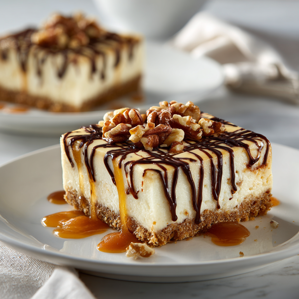 Turtle Cheesecake Bars
