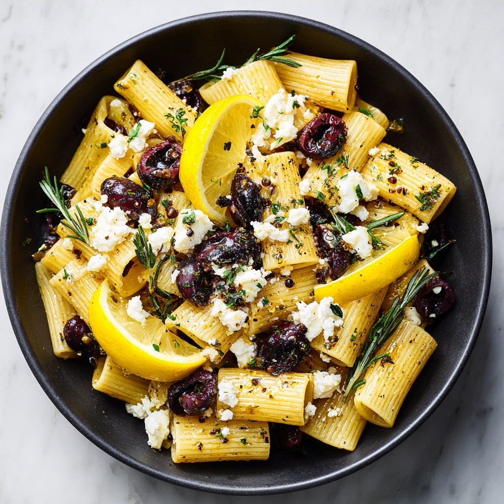 Feta & Cranberry Rigatoni Salad with Lemon Vinaigrette