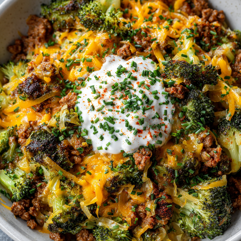 Keto Hamburger Broccoli Skillet