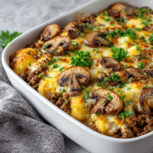 Keto Beef and Mushroom Casserole