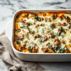 Keto Sausage and Spinach Casserole