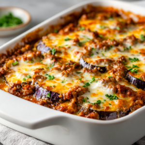 Keto Eggplant and Ground Beef Casserole
