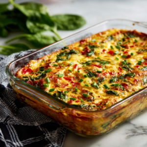 Keto Egg and Spinach Breakfast Casserole