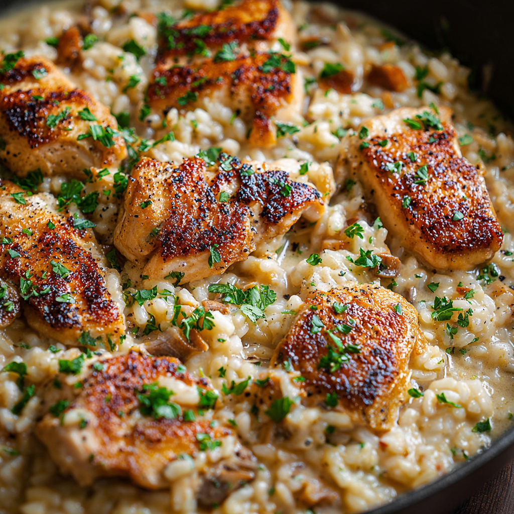 One-Pan Creamy Parmesan Chicken & Rice