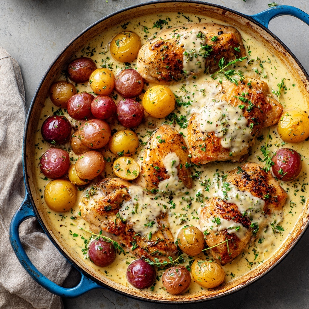 Chicken and Potatoes with Dijon Cream Sauce