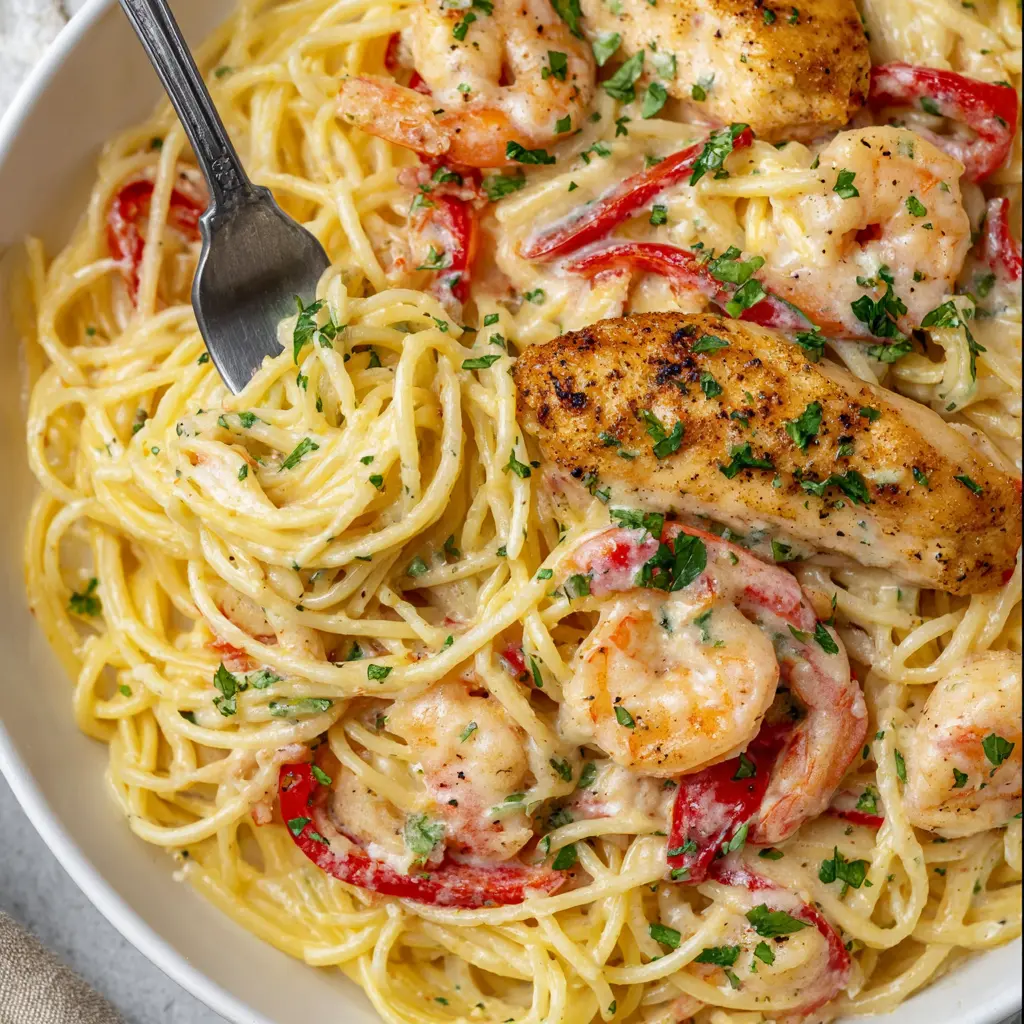 Chicken And Shrimp Carbonara