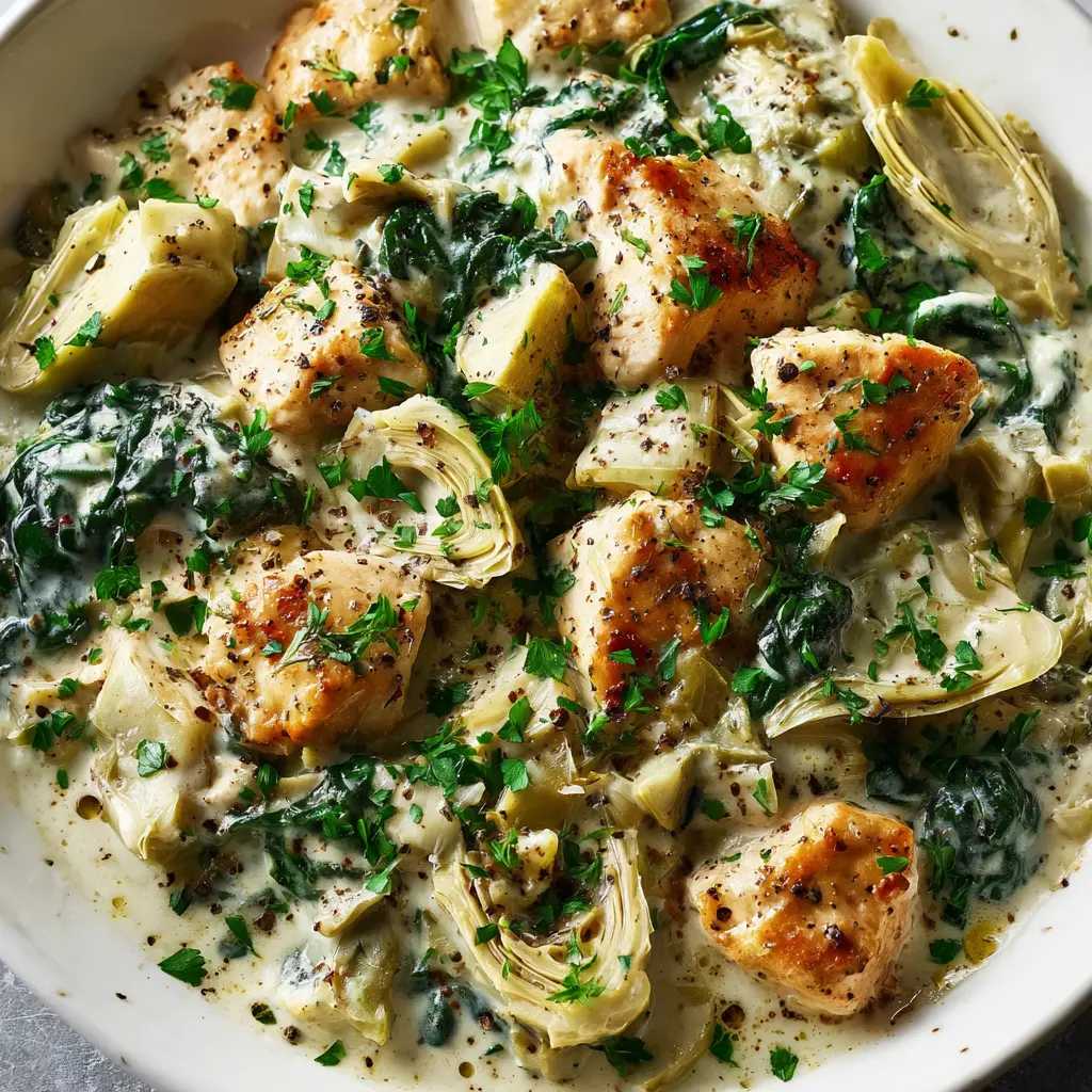 High Protein Spinach And Artichoke Chicken Casserole
