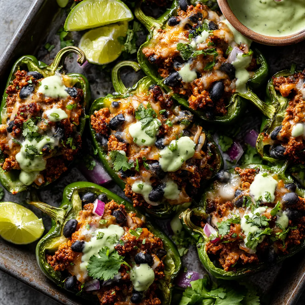 Turkey Stuffed Poblano Peppers