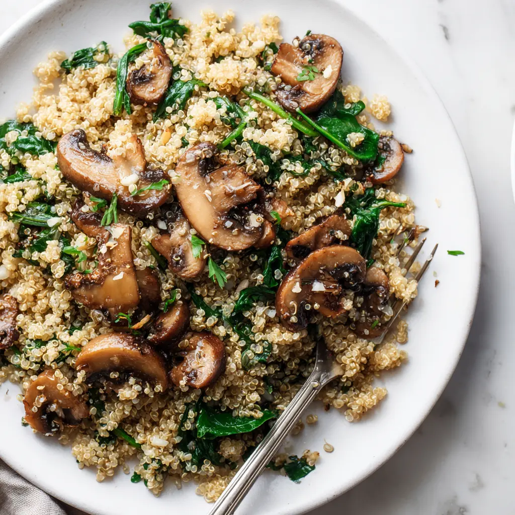 Mushroom Spinach Quinoa