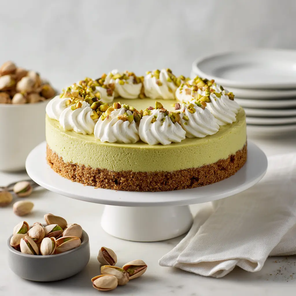 No Bake Pistachio Cheesecake