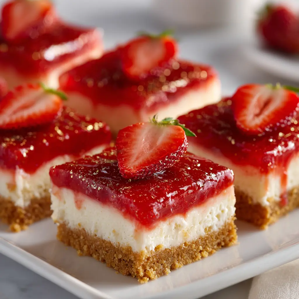 No-Bake Strawberry Cheesecake Bars