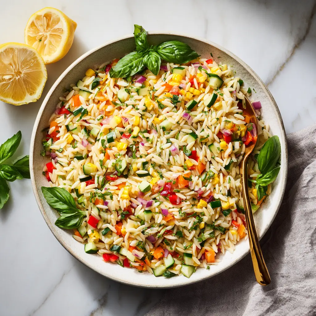 Rainbow Orzo Salad